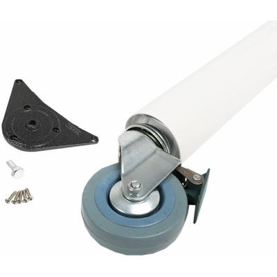 Ms Beschläge - Tischbein Möbelfuss auf Rolle mit Bremse ø 60mm Höhe 870 mm Weiss Tischfuss Image