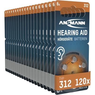 ANSMANN Hörgerätebatterien Typ 312 P312 ZL3 PR41, 120 Stück Image