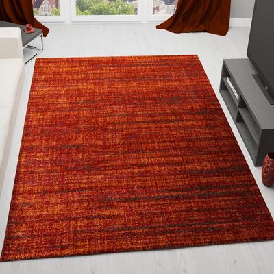 Teppich kurzflor Modern dichter melierter Terracotta für Wohnzimmer, Schlafzimmer, Image
