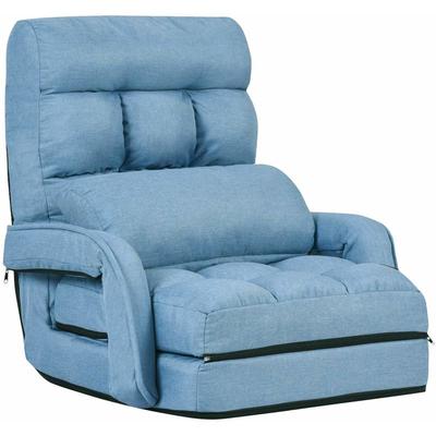 Costway - Klappsofa verstellbar, Liegebett mit Armlehnen & Kissen, klappbar, gepolstert, für Image