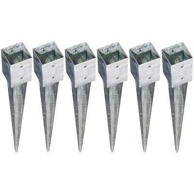 6x Bodenhülse Einschlagbodenhülse 7x7 cm Einschlaghülse Pfostenträger verzinkt Image