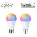 ATHOM – ampoule intelligente ESP8285 pré-flashée fonctionne avec l'assistant domestique 7W E27 B22