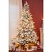 Pre-lit LED 7ft PE/PVC Artificial Snow Flocked Christmas Tree with Metal Stand - 84" H x 42.5" W x 42.5" D