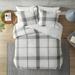 Sidney Cotton Yarn Dyed Jacquard Plaid Duvet Cover Set White/Black by Urban Habitat