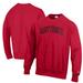 Men's Champion Red Saint Francis Flash Reverse Weave Fleece Crewneck Sweatshirt