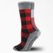 Dickies Women's Thermal Plaid Crew Socks, Size 6-9, 2-Pack - Red One (L10794)