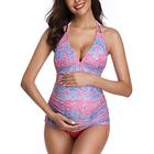 Summer Mae Maternity Swimming Costume Triangle Halter Tankini Pink L