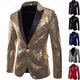 Men's Sequins Blazer Suit Wedding Formal Suit Party Dress Suit Stylish Dinner Jacket Premium Casual Jacket One Button Slim Fit Blazer Men Suit Leisure Suit Wedding Blazer Prom Tuxedo