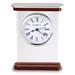 Howard Miller® Mayfield Analog Quartz Alarm Tabletop Clock in White/Brown/Silver Wood/Metal in Brown/Gray | 7 H x 5.5 W x 2 D in | Wayfair 645834