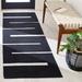 Black/White 120 x 27 x 0.24 in Indoor Area Rug - Ebern Designs Estremera Striped Handmade Flatweave Area Rug | 120 H x 27 W x 0.24 D in | Wayfair