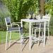 Latitude Run® Amarin Square 2 - Person 27.6" Long Aluminum Bar Height Outdoor Dining Set w/ Cushions Metal in White | 27.6 W x 27.6 D in | Wayfair