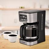 Brentwood 12-Cup Coffee Maker Plastic in Black/Brown/Gray | 12 H x 7.25 W x 6.75 D in | Wayfair 950115734M