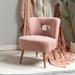 Side Chair - Mercury Row® Teen Corinne Wooden Upholstered Side Chair w/ Cutout Back Polyester in Pink | 30.3 H x 25.6 W x 26.8 D in | Wayfair