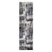 "Leick Home 594283 Allerick Vintage Monochromatic Abstract Gray Living Room Bedroom Dining Room Area Rug Runner 2'2"" x 7'7"" - Leick Furniture 594283"