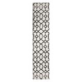 "Leick Home 594457 Rixelle Soft Shag Geo Modern Rug Ivory/Charcoal Living Room Bedroom Area Rug Runner 2'2"" x 10' - Leick Furniture 594457"