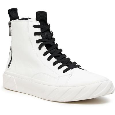 Favorite Bubble Leather Double Back Zip Hi Top Sneaker - White - Karl Lagerfeld Sneakers | AccuWeather Shop
