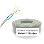 AR - 50 m Câble téléphonie-Interphonie-Visiophone 2 paires j-y ( st )y 0.6 mm