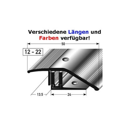 Ausgleichsprofil / Anpassungsprofil Laminat 'Halifax' Höhe 12 x22 mm, 50 mm breit, 3-teilig,