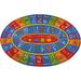 KC Cubs ABC Alphabet, Numbers & Shapes Educational Learning & Game Area Oval Rug Carpet for Kids & Children Bedrooms & Playroom