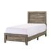 Twin Size Bed with Panel Design Headboard and Footboard, Cherry Brown