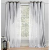 Alcott Hill® Nunley Layered Solid Color Room Darkening Thermal Grommet Curtain Panels Polyester in Brown | 52" W x 96" L | Wayfair