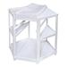 Harriet Bee Defranco Changing Table w/ Pad & w/ Basket & w/ Hamper Wood in White | 33.5 H x 40.25 W x 31 D in | Wayfair 22009