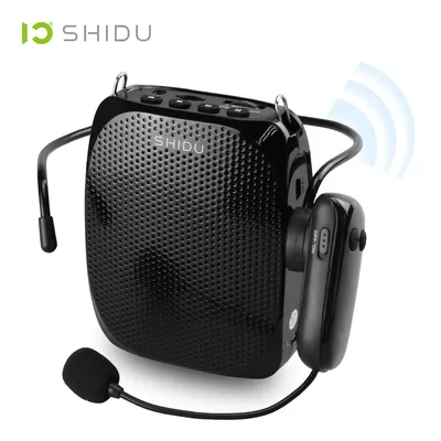SHIDU-Amplificateur vocal portable Microphone filaire ou sans fil Haut-parleur audio AUX USB