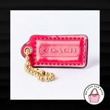 Coach Accessories | 2" Medium Coach Pink Patent Leather Brass Key Fob Bag Charm Keychain Hangtag Tag | Color: Pink | Size: Os