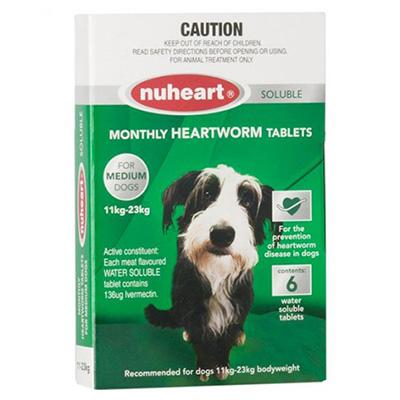 Nuheart - Generic Heartgard For Medium Dogs 26-50lbs (Green) 6 Tablet
