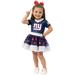 Girls Toddler Royal New York Giants Tutu Tailgate Game Day V-Neck Costume