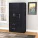 Better Home Products Symphony Wardrobe Armoire Closet with Two Drawers in Black - Better Home Products NW337-Black