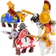 Décennie s de construction chevaliers du Moyen Âge figurines médiévales chevalier doré cheval