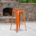 Flash Furniture Margherite High Backless Metal Outdoor Barstool w/ Square Wood Seat Wood in Orange | 30" | Wayfair CH-31320-30-OR-WD-GG