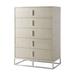 Theodore Alexander TA Studio Blain 5 - Drawer Tall Boy Dresser Metal in Gray | 50 H x 35.75 W x 20 D in | Wayfair TAS60013.C095