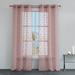 Juicy Couture Patchwork Sheer Grommet Curtain Panels Polyester in Pink/Brown | 84 H x 38 W in | Wayfair JYC015168