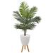 4.5' Kentia Artificial Palm Tree in White Planter with Legs