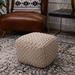 Dakota Fields Marcoux Fields Round Pouf Foot Stool Ottoman - Knit Bean Bag Floor Chair - Braided Cord - Great For The Living Room | Wayfair