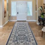 Blue/Navy 27 x 0.28 in Area Rug - Darby Home Co Merseles Coverty Medallion Navy 3 Ft. X 5 Ft. Area Rug Polyester/Polypropylene | Wayfair