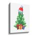 The Holiday Aisle® Christmas Tree w/ Santa Hat & Gifts by Irina Sztukowski - Painting on Canvas in Green/Red/Yellow | 18 H x 14 W x 2 D in | Wayfair