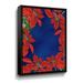 The Holiday Aisle® Poinsettia on Blue Christmas Holiday by Irina Sztukowski - Painting on Canvas in Blue/Green/Red | 10 H x 8 W x 2 D in | Wayfair