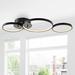 Orren Ellis Nube 26.88" 3-Light Contemporary Modern Metal Integrated LED Flush Mount, Black in Black/White | 2.5 H x 26.88 W x 11.75 D in | Wayfair