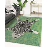 Black/Blue 108 x 0.08 in Area Rug - Willa Arlo™ Interiors Willeford Animal Print Green/Teal/Gray/Charcoal Area Rug | 108 W x 0.08 D in | Wayfair