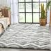 White 47 x 1.8 in Area Rug - Celeste Well Woven Tomar Modern Chevron Pattern Grey Thick & Soft Shag Rug Polyester | 47 W x 1.8 D in | Wayfair