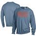 Men's ComfortWash Steel Blue SUNY Fashion Institute of Technology Tigers Stack Garment Dyed Crewneck Pullover Sweatshirt