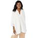Plus Size Women's Hi-Low Linen Tunic by Jessica London in White (Size 26 W) Long Shirt