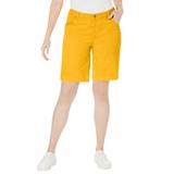 Plus Size Women's Classic Cotton Denim Shorts by Jessica London in Sunset Yellow (Size 26 W) 100% Cotton Jean