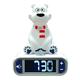 Lexibook - Wecker Eisbär, Leuchtfigur, Auswahl aus 6 Alarmen, 6 Soundeffekten, Uhr, Wecker für Jungen und Mädchen, Snooze, Weiß, RL800PB