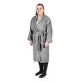 HOMESCAPES Charcoal Grey Adults Dressing Gown with Shawl Collar 100% Egyptian Cotton Terry Towelling Unisex Bathrobe, L / XL