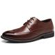 Mens Brogues Classic Oxfords Dress Shoes Formal Business Brogues Derby Lace Up Shoes for Men Brown UK 8