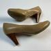 Giani Bernini Shoes | Gianni Bernini Tan Leather Pumps With Wooden Block Heel And Padded Insoles. | Color: Tan | Size: 7